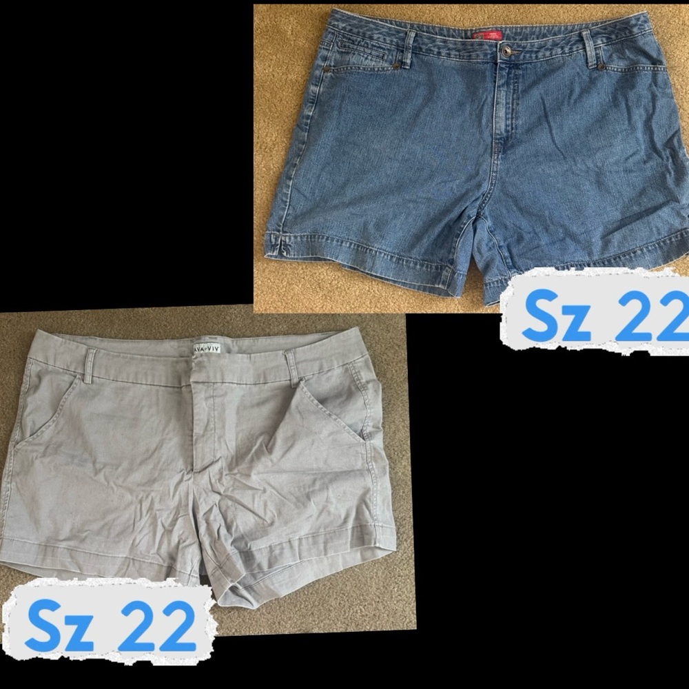 Blue and Tan Jean Shorts Casual Style